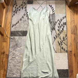 Aritzia Sage Green Slip Maxi Dress